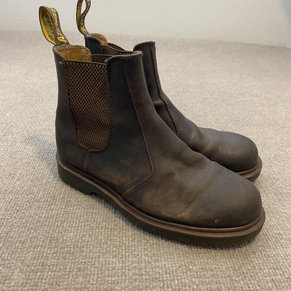 Dr. Martens 2976 Chelsea Boots Mens 8 Women 9 Brown Leather Ankle Slip Resistant